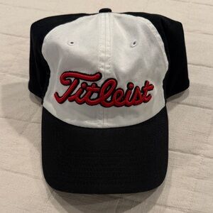 Titleist Black and White Hat with Red Logo